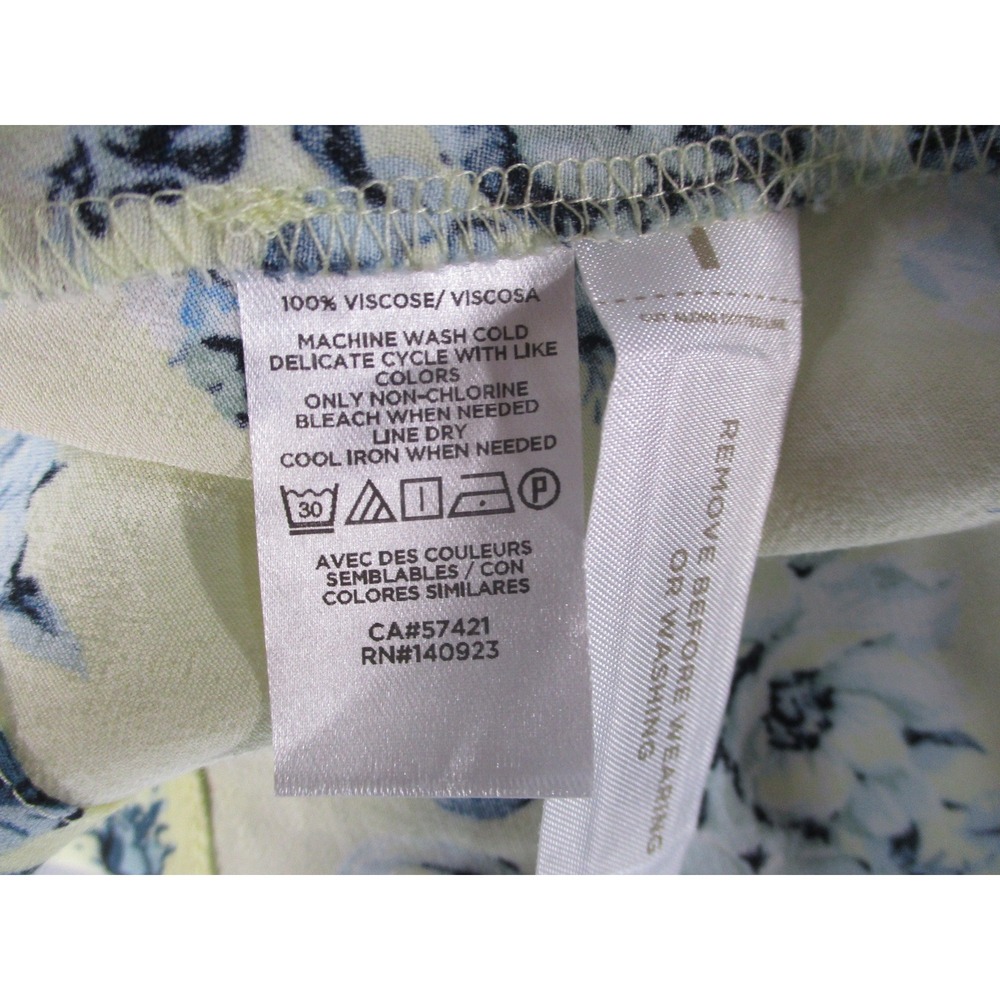 LOFT Yellow Blue Floral Ruffle Strap Midi Dress Size 10 Sweetheart Neck Slit - Picture 4 of 10